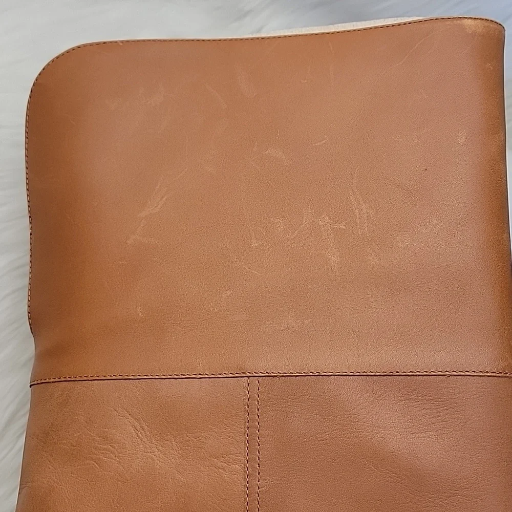 J.CREW‎ Tan Leather Over-The-Knee Fold Over Preppy Western Equestrian Boots 8.5